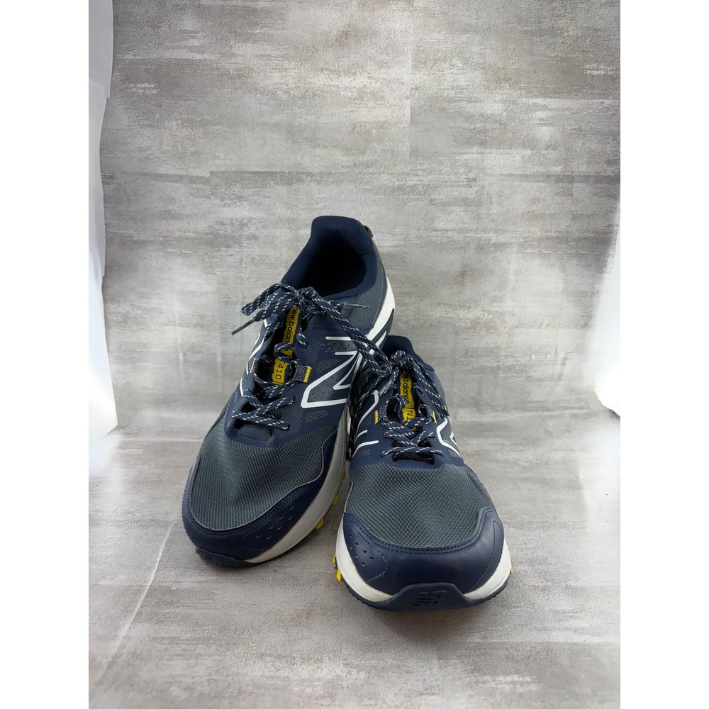 New Balance 410v8 Blue White Yellow Trail Running Shoes MT410NY8 Men Sz 12 4E